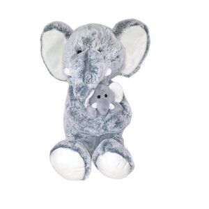 2018 ANIMAL ADVENTURE ELEPHANT MOM & BABY PLUSH STUFFED TOY 16" & 7"